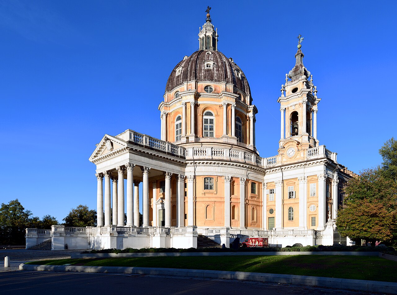 La basilique de Superga sur sa colline, au-dessus de Turin