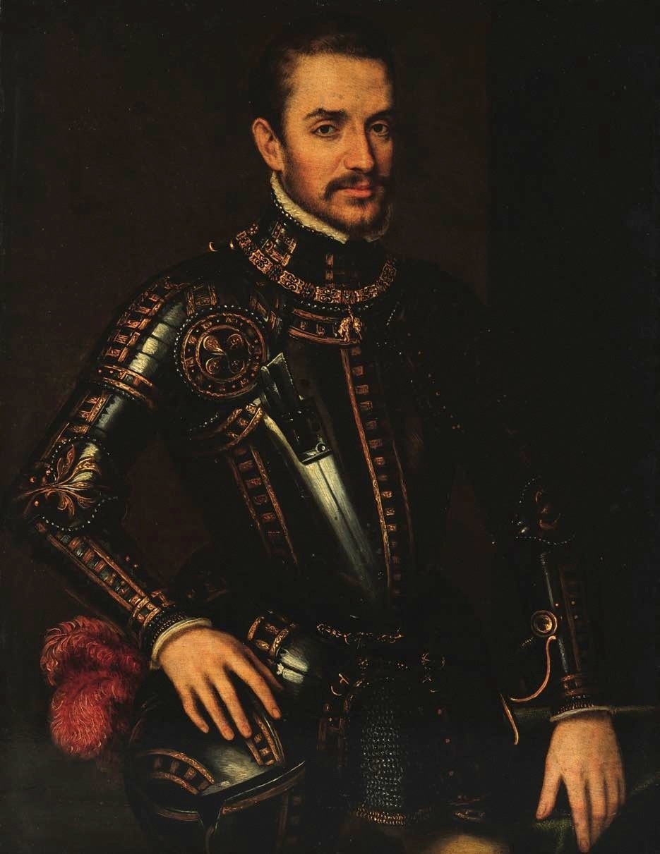 Portrait d’Emmanuel-Philibert en armure noire et or, peint de son vivant vers 1555